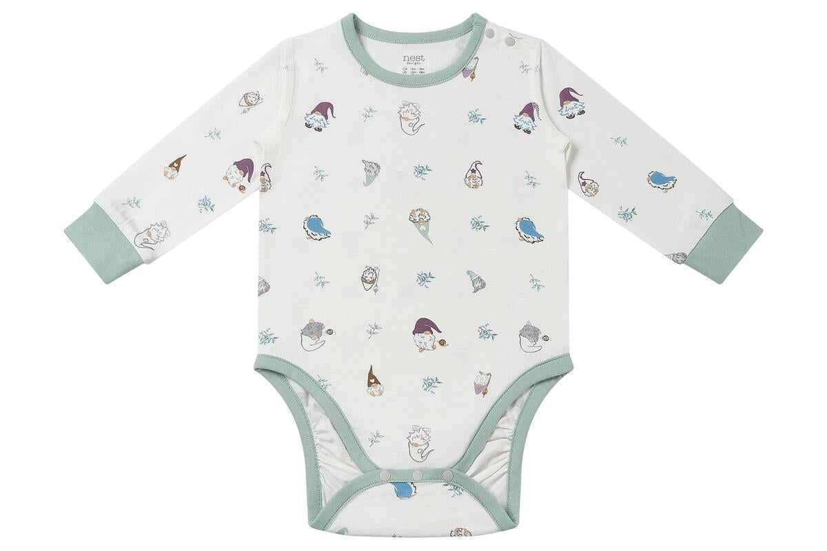 Nest Designs Long Sleeve Onesie (Avocado Bamboo) - Oh Gnome!