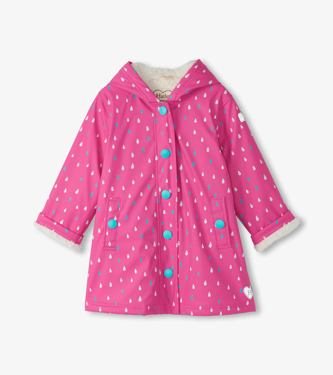 Hatley tiny dots colour changing Sherpa lined splash jacket