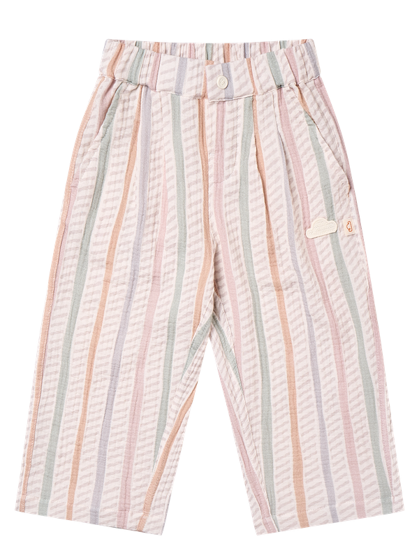 Petite Revery Wide Leg Pants - Caramel Stripes