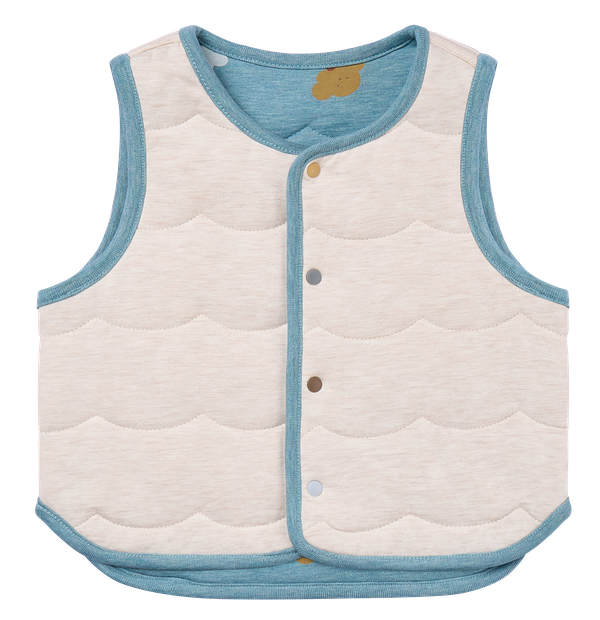 Petite Revery Quilted Reversible Vest - Cloudy Cottoncandy