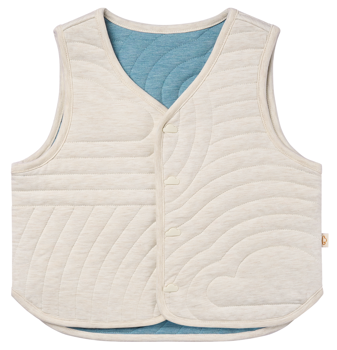 Petite Revery Quilted Reversible Vest - Nimbus Cloud