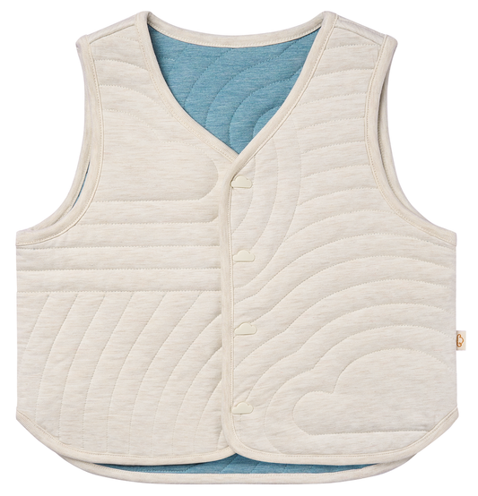 Petite Revery Quilted Reversible Vest - Nimbus Cloud