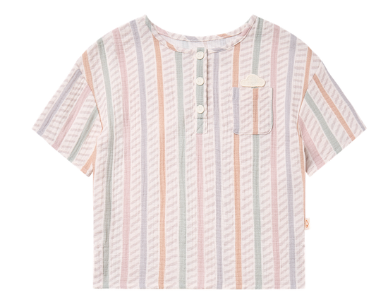 Petite Revery Short Sleeve Tee - Caramel Stripes