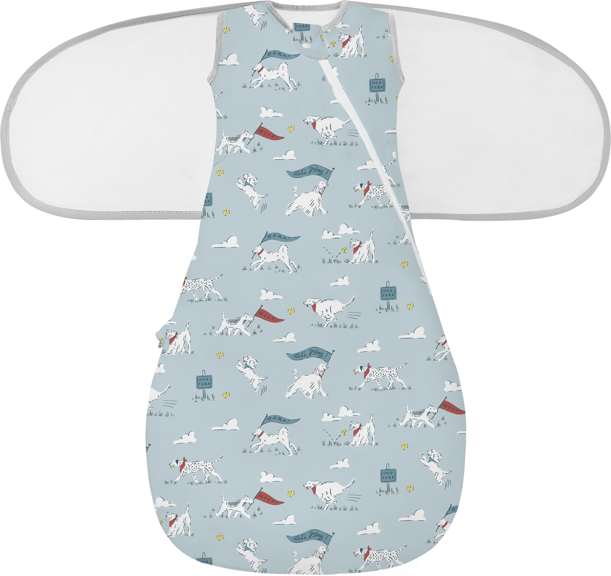 Nest Designs Startle Stop Sleep Bag Set 0.5 TOG (Organic Cotton) - Puppy Park