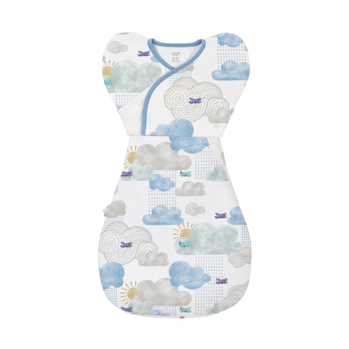 Nest Designs Startle Stop Sleep Bag Set 0.5 TOG (Organic Cotton) - Fluffy Puffs
