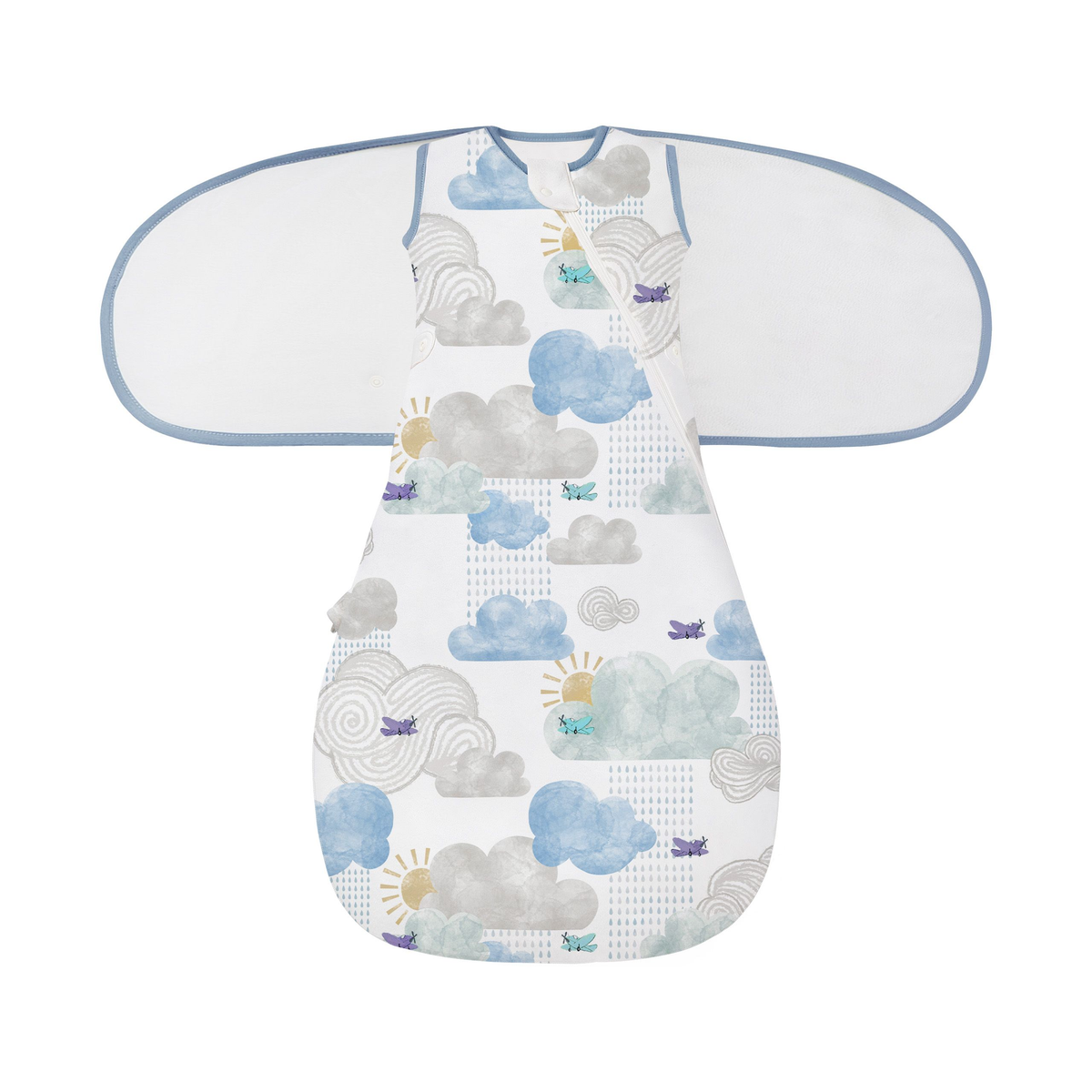 Nest Designs Startle Stop Sleep Bag Set 0.5 TOG (Organic Cotton) - Fluffy Puffs