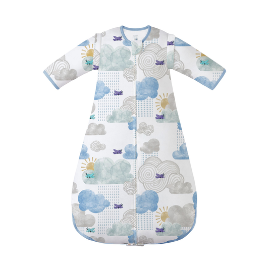 Nest Designs Removable 3/4 Sleeve Sleep Bag 0.6 TOG (Bamboo) - Fluffy Puffs