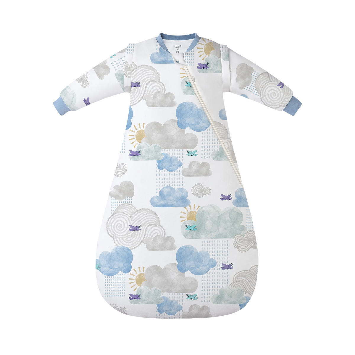 Nest Designs Removable Long Sleeve Sleep Bag 1.0 TOG (Organic Cotton)
