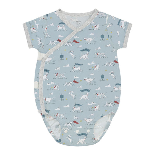 Nest Designs Short Sleeve Kimono Onesie - Puppy Park