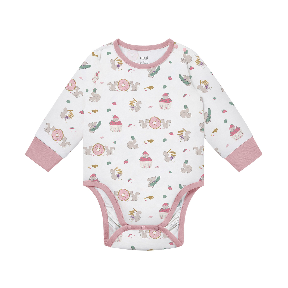 Nest Designs Long Sleeve Onesie - Very Squirrelly
