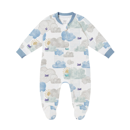 Nest Designs Long Sleeve Footed Sleeper (Avocado Bamboo) - Fluffy Puffs