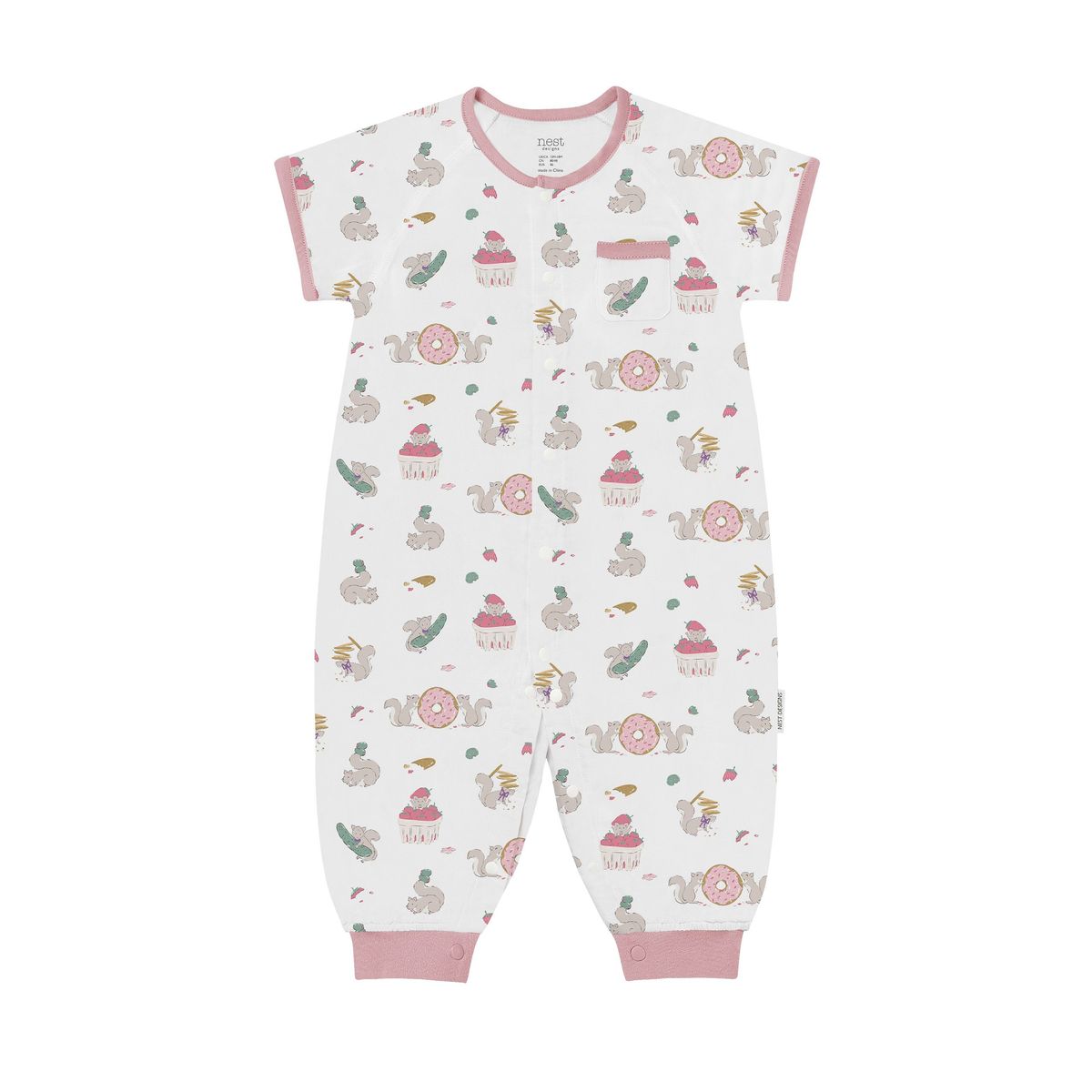 Nest Designs Short Sleeve Romper (Bamboo) - Very Squirrelly