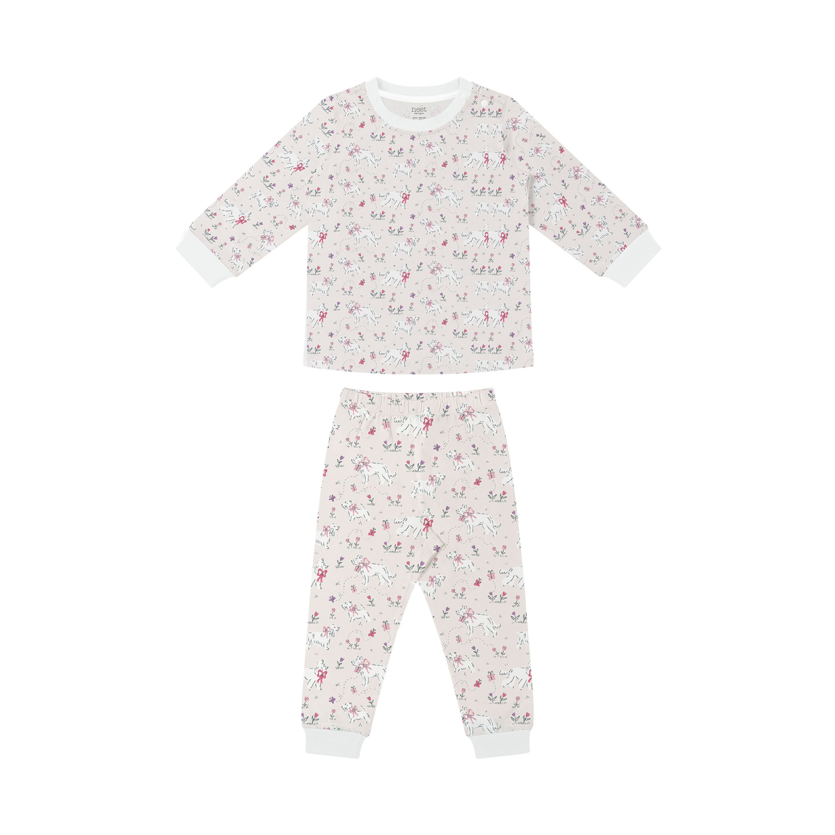 Nest Designs Two-Piece Long Sleeve PJ Set Pj Set (Organic Cotton) - Doggie Meadow