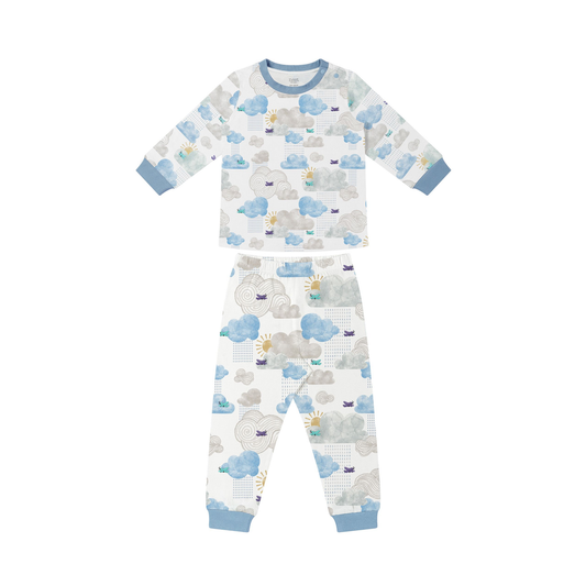 Nest Designs Two-Piece Long Sleeve PJ Set Pj Set (Organic Cotton) - Fluffy Puffs