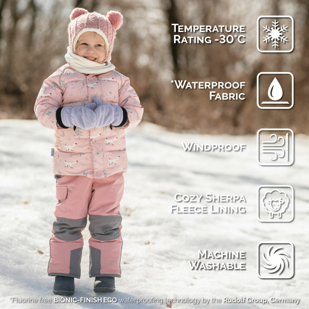 Jan and Jul PINK FOREST | Kids Waterproof Winter Coat