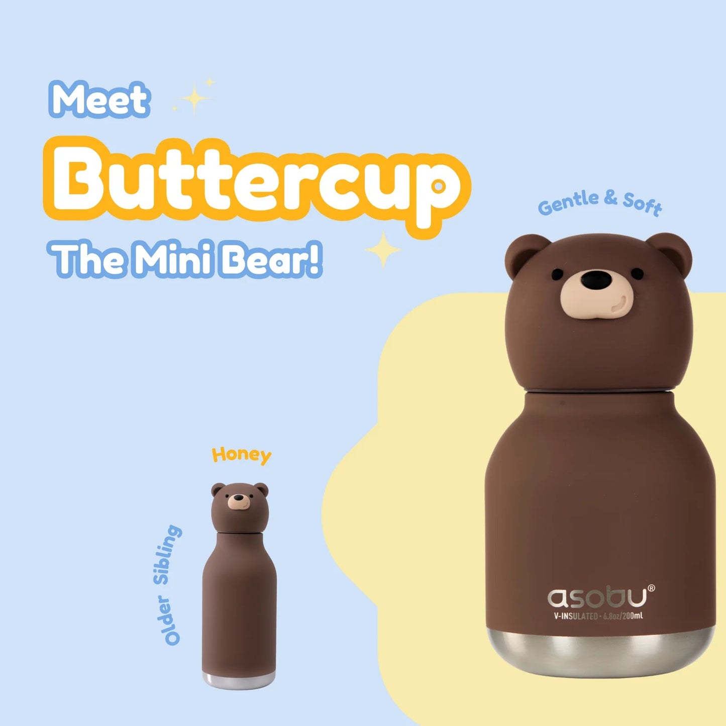Asobu Mini Bestie Bottle- Brown Bear