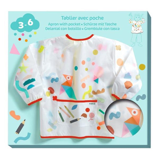 Djeco Apron with pocket / Stickers and pencils