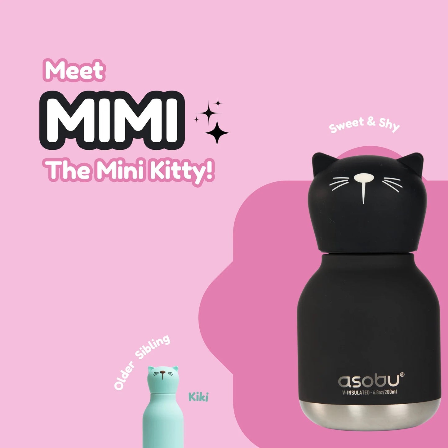 Asobu Mini Bestie Bottle- Black Cat