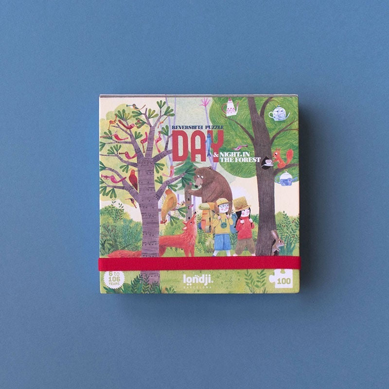 LONDJI  Pocket Puzzle - Night & Day in the Forest Reversible Puzzle