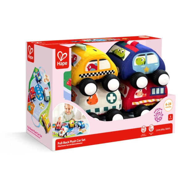 Hape® PULL-BACK PLUSH CAR SET