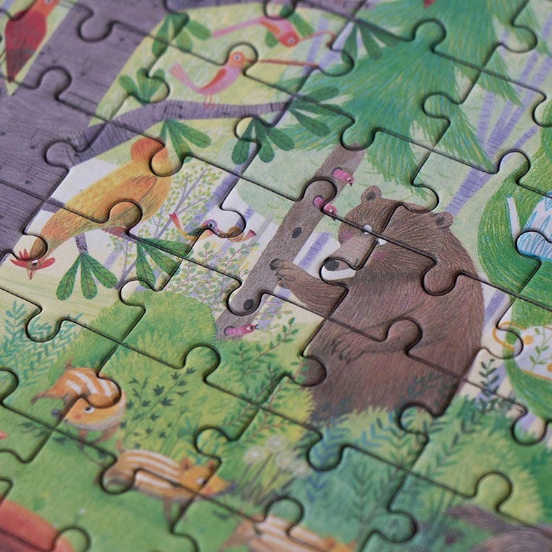 LONDJI  Pocket Puzzle - Night & Day in the Forest Reversible Puzzle