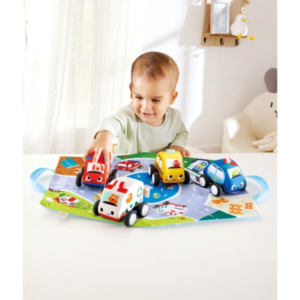 Hape® PULL-BACK PLUSH CAR SET