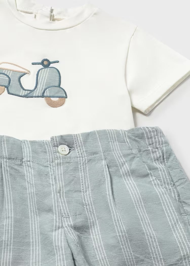 Mayoral Baby Linen Shorts and T-Shirt 2-Piece Set