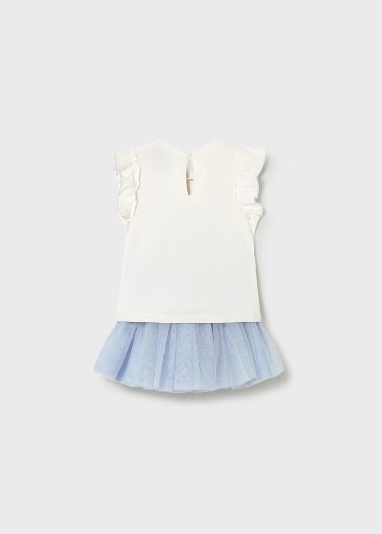 Mayoral Baby Tulle Skirt and Ruffled T-shirt Set