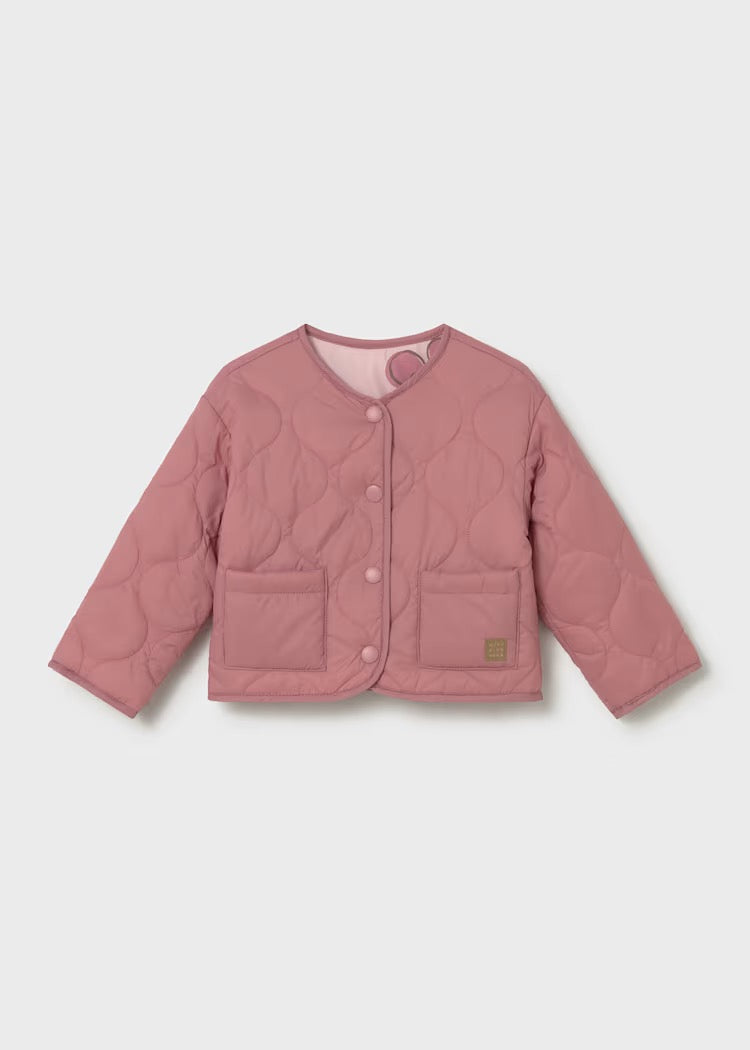 Mayoral Baby Print Reversible Quilted Windbreaker (Blush)