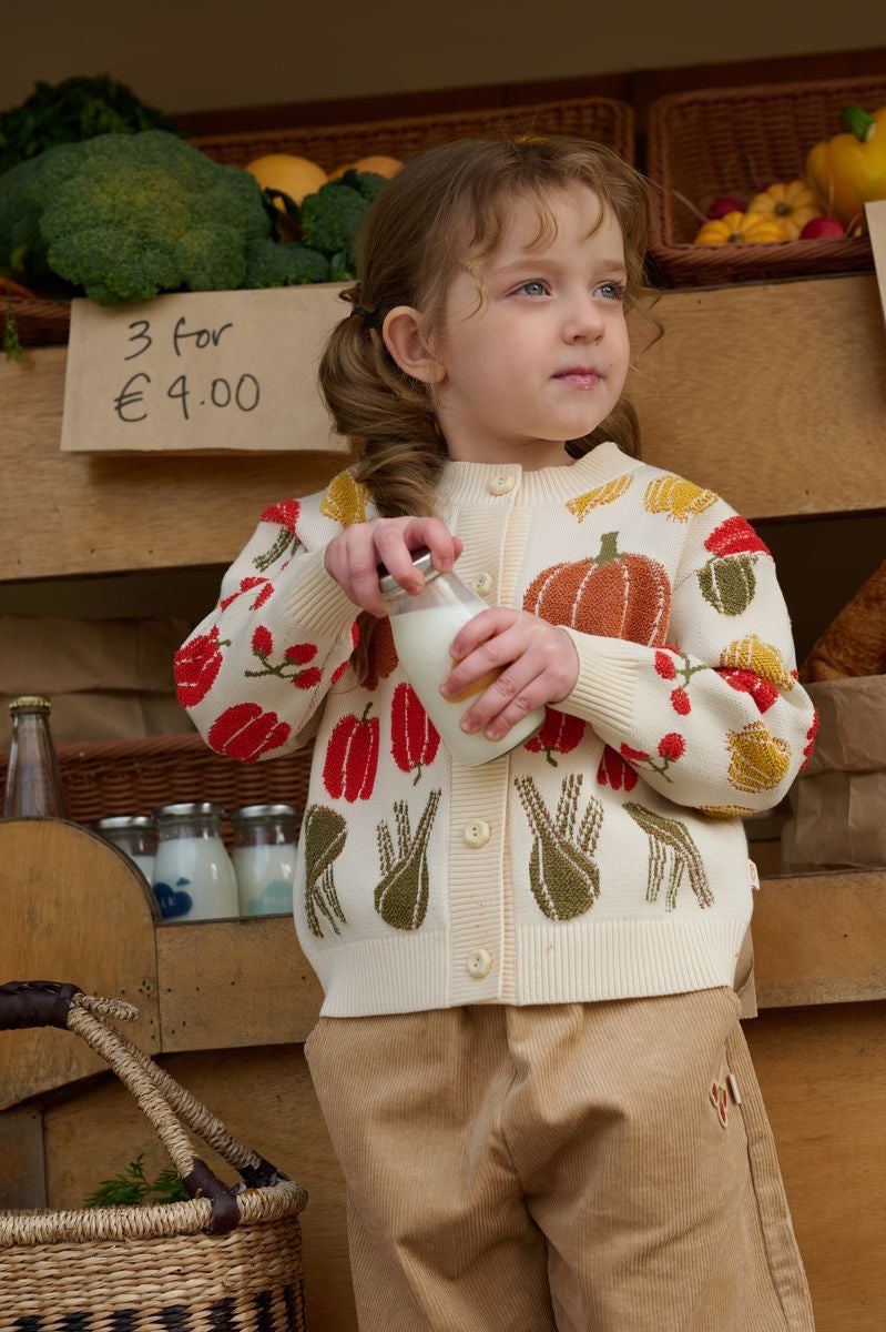 Petite Revery Veggie Jacquard Cardigan - Veggie Tales