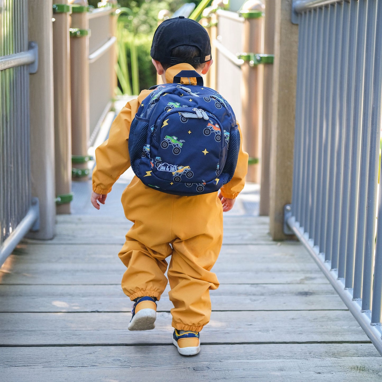 Jan and Jul  | Little Xplorers Mini Preschool Backpack - Big Trucks