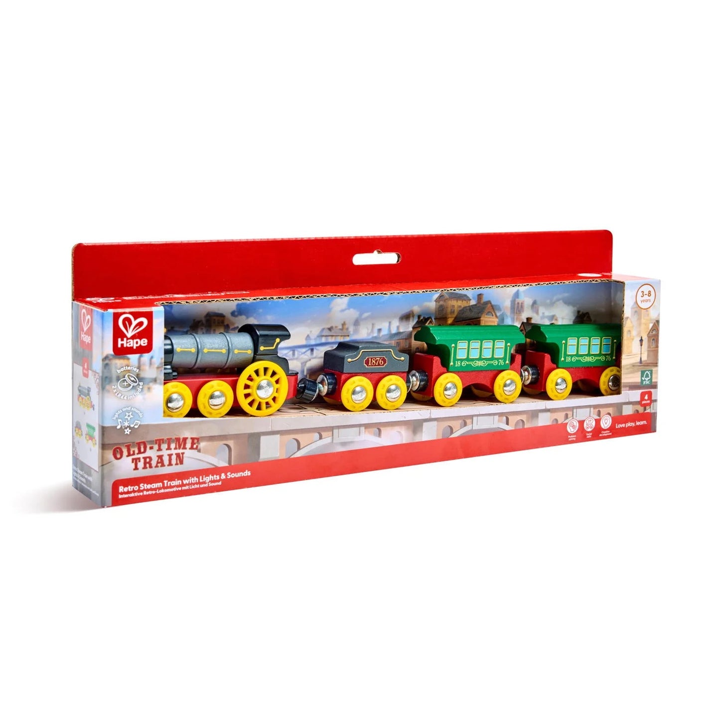 Hape RETRO STEAM TRAIN WITH LIGHTS & SOUNDS
