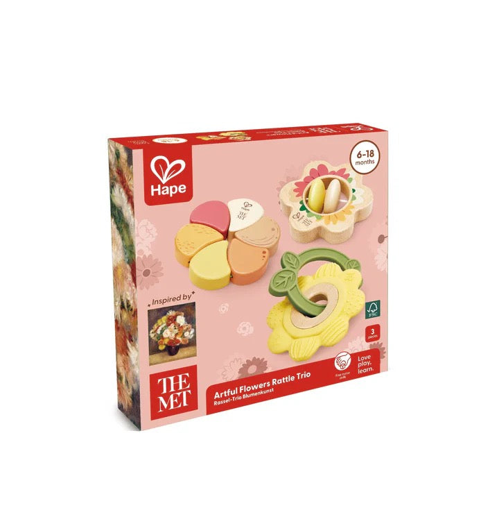 Hape ARTFUL FLOWERS RATTLE TRIO