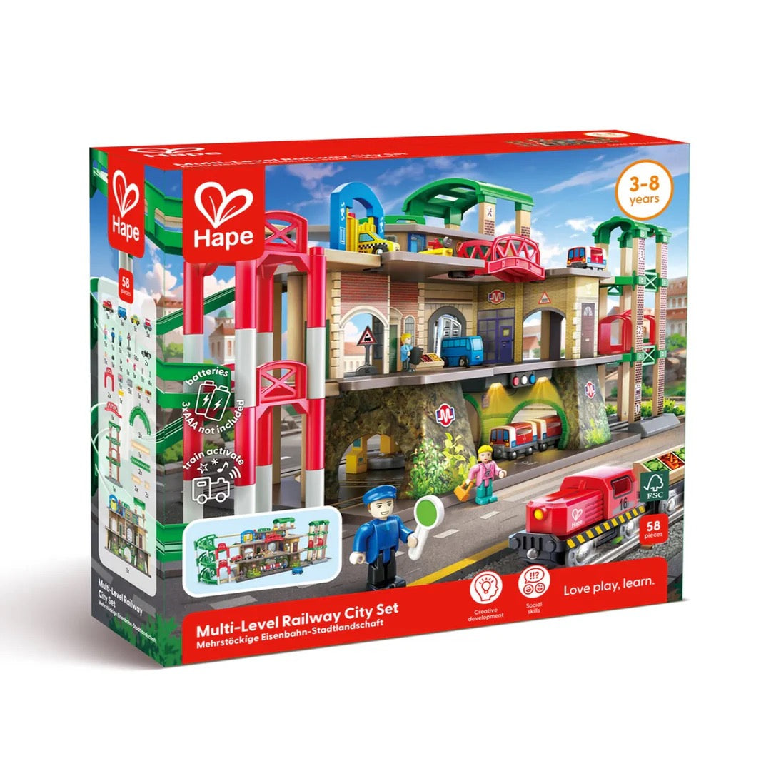 Hape MULTI-LEVEL RAILWAY CITY SET