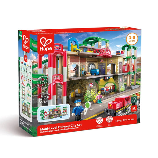 Hape MULTI-LEVEL RAILWAY CITY SET