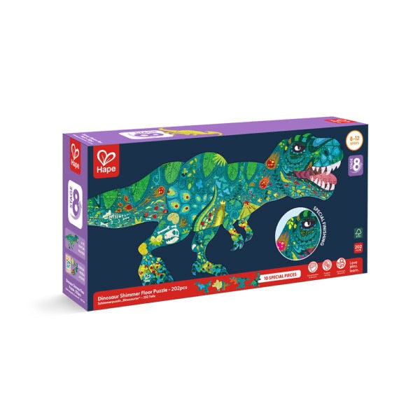 Hape - Dinosaur Shimmer Floor Puzzle - 202Pcs