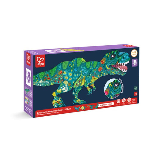 Hape - Dinosaur Shimmer Floor Puzzle - 202Pcs