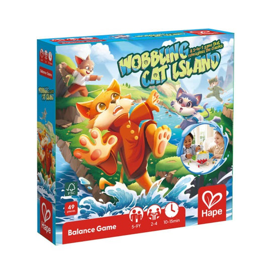 Hape - Wobbling Cat Island - 3-In-1 Game