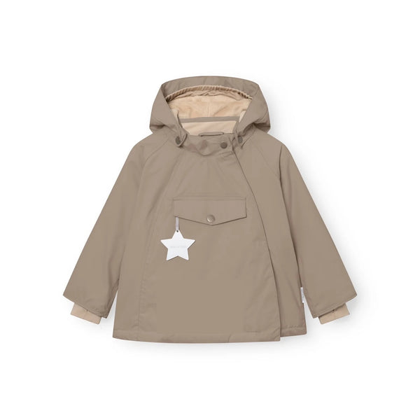 Mini A Ture MATWANG Fleece-Lined Winter Jacket in Grey Brown - front view