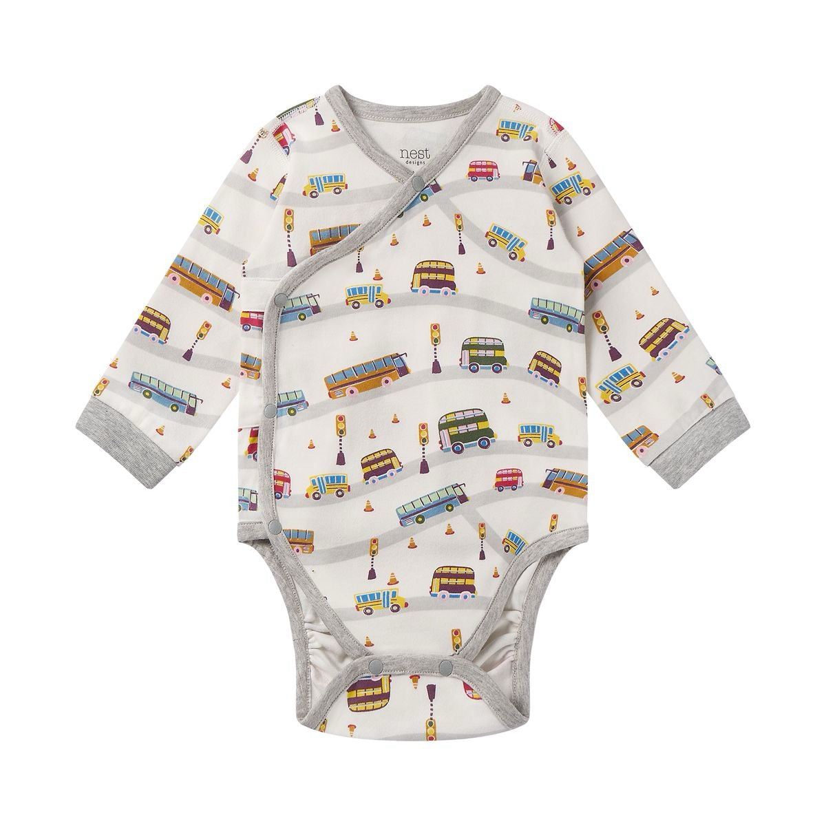 Nest Designs Long Sleeve Kimono Onesie (Organic Cotton)