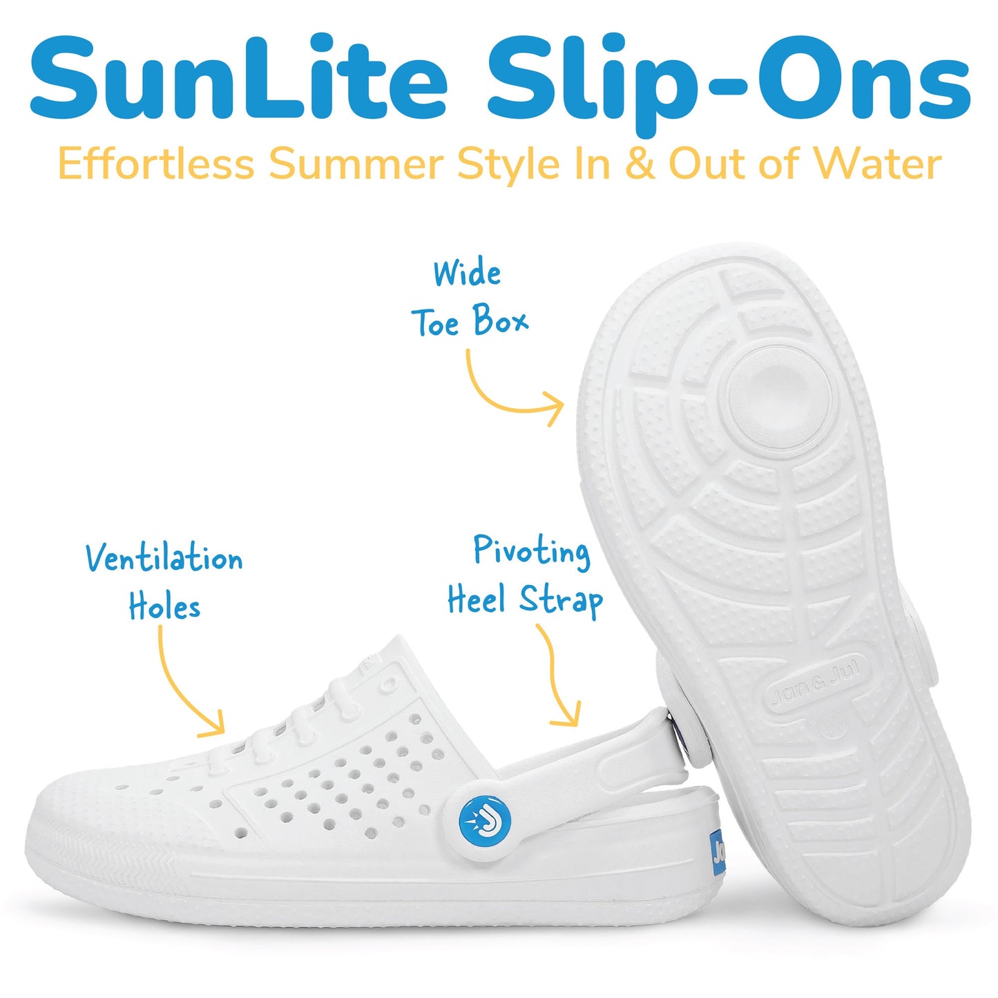 Jan and Jul  |Kids SunLite Slip-On Sandals