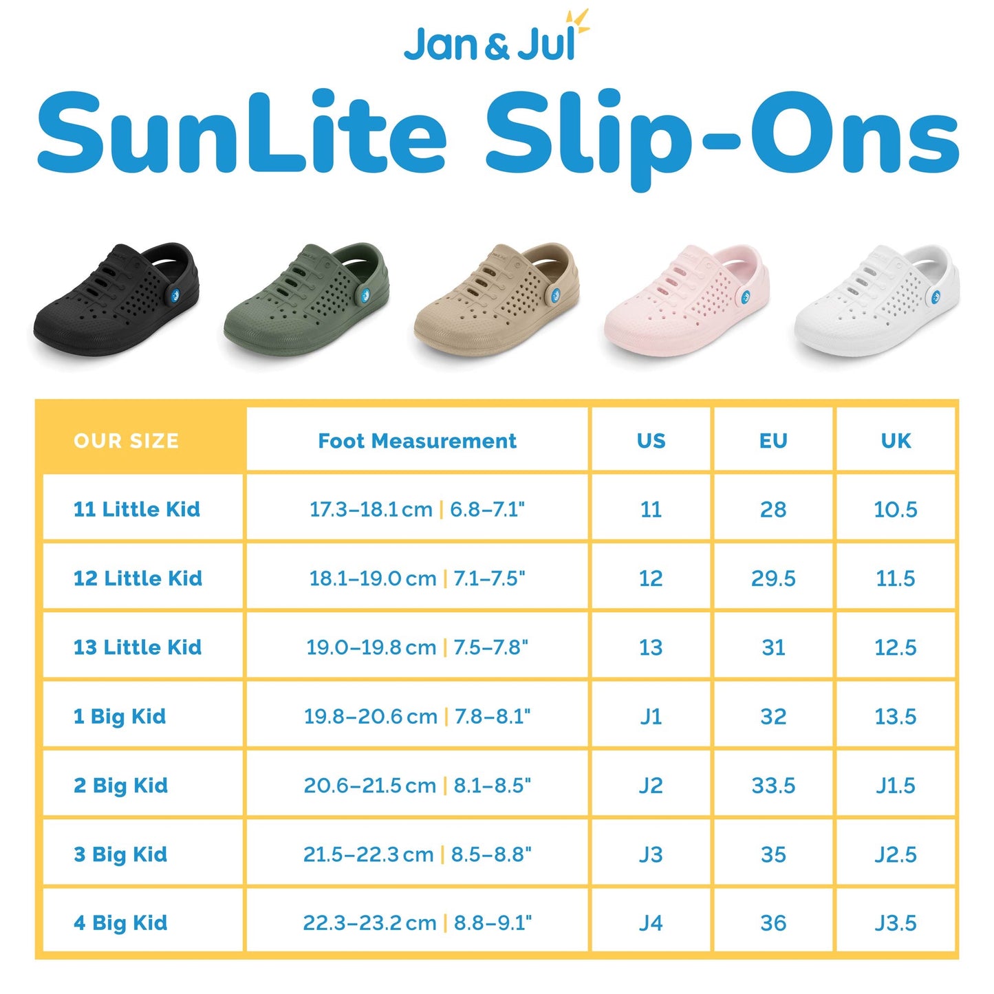 Jan and Jul  |Kids SunLite Slip-On Sandals