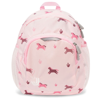Jan & Jul Little Xplorer Kids Backpack in Pink Poines - front view