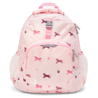 Jan & Jul Little Xplorer Kids Backpack in Pink Poines - front view
