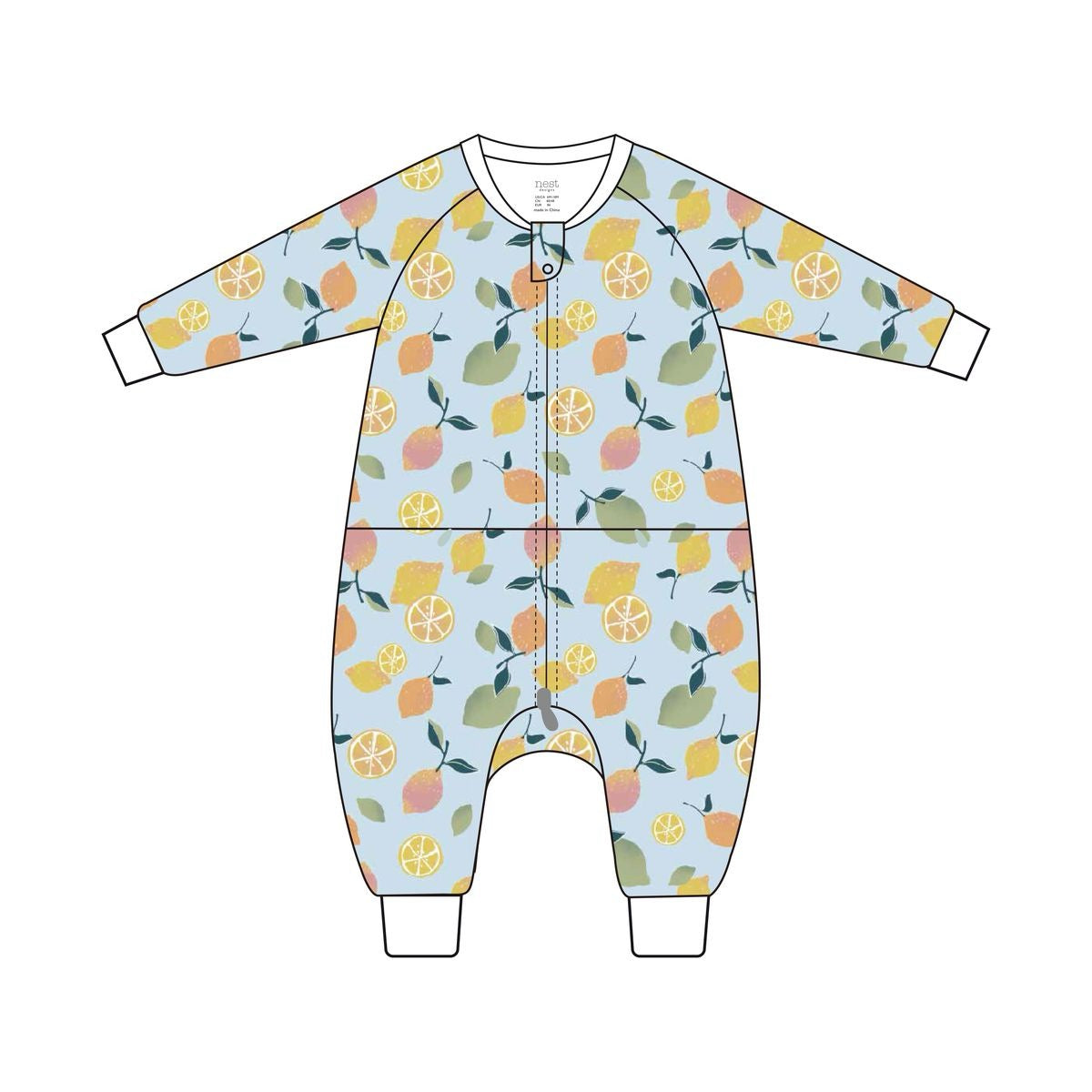 Nest Designs Long Sleeve Footed Sleep Bag 1.0 TOG