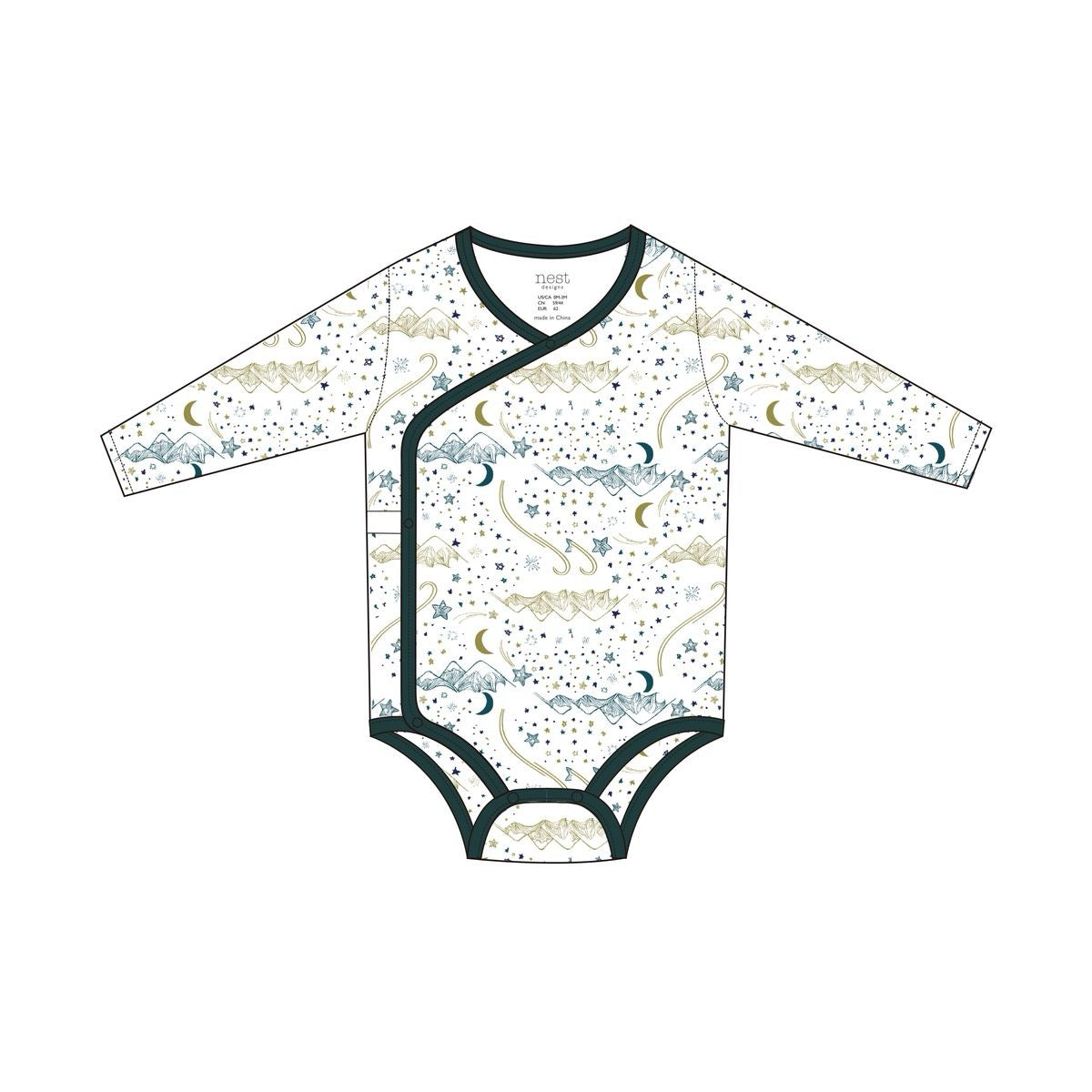Nest Designs Long Sleeve Kimono Onesie (Organic Cotton)