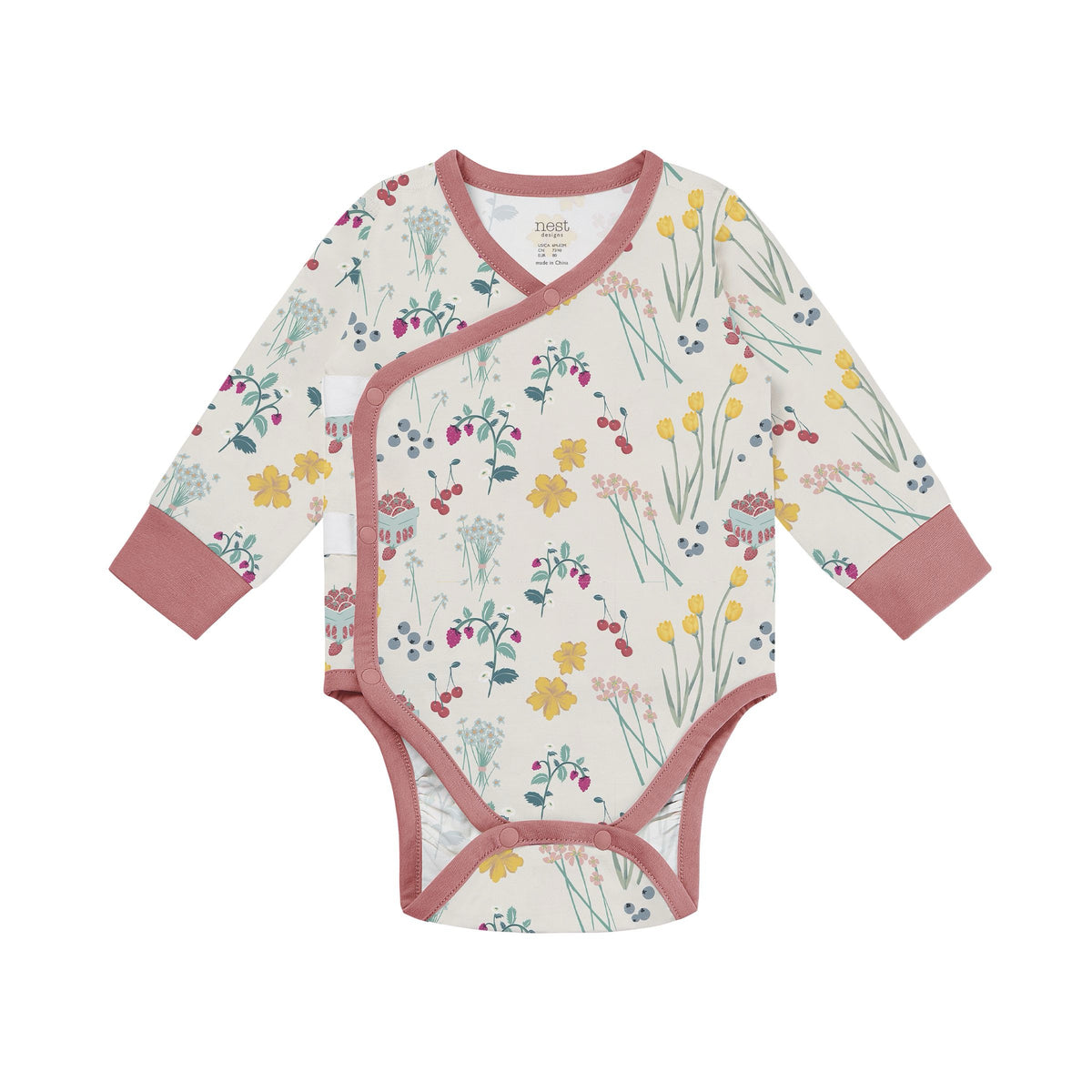Nest Designs Long Sleeve Kimono Onesie (Organic Cotton)