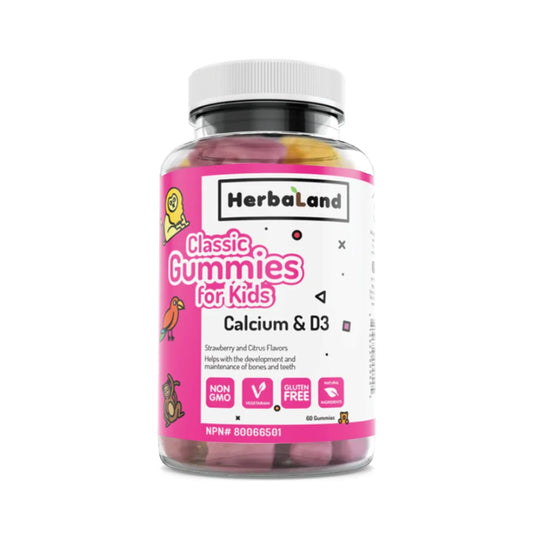 HERBALAND - Calcium and D3 Classic Gummies for Kids