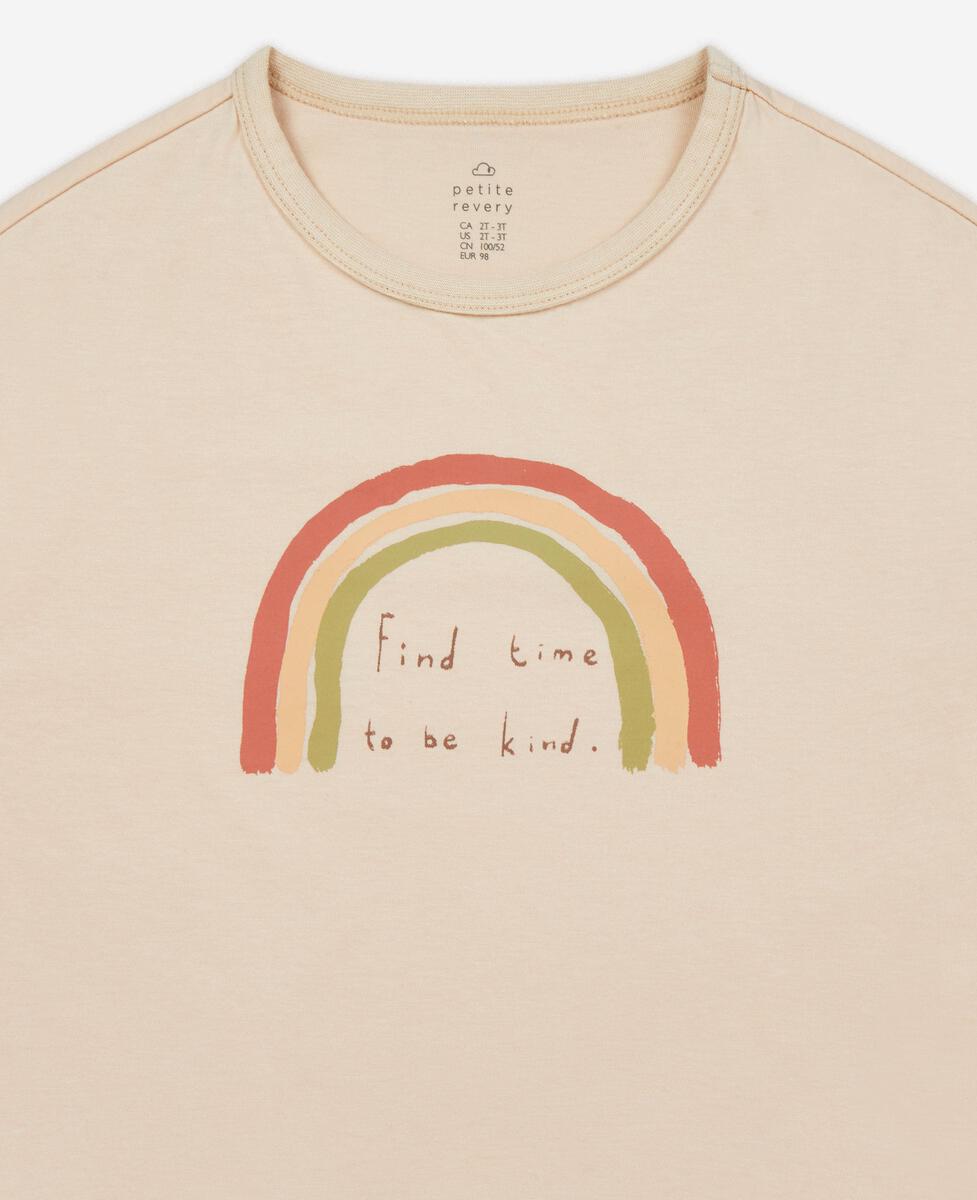 Petite Revery Rainbow Long Sleeve Drop Shoulder Tee - Sand (Rainbow-Long-Sleeve-Drop-Shoulder-Tee-Sand)