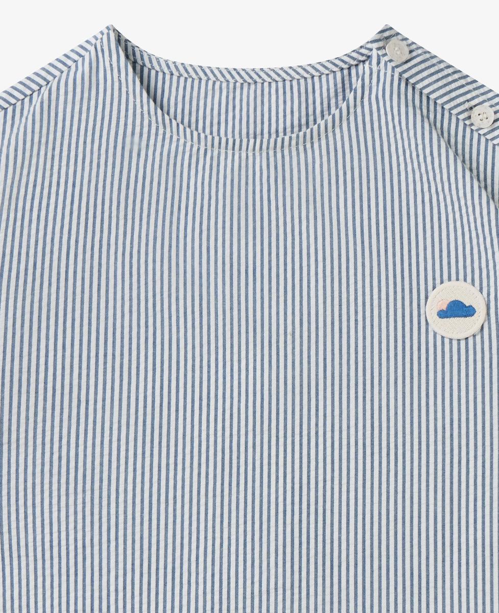 Petite Revery  Seersucker Cotton Short Sleeve Top - Seabreeze Stripe (Seersucker-Cotton-Short-Sleeve-Top-Seabreeze-Stripe)